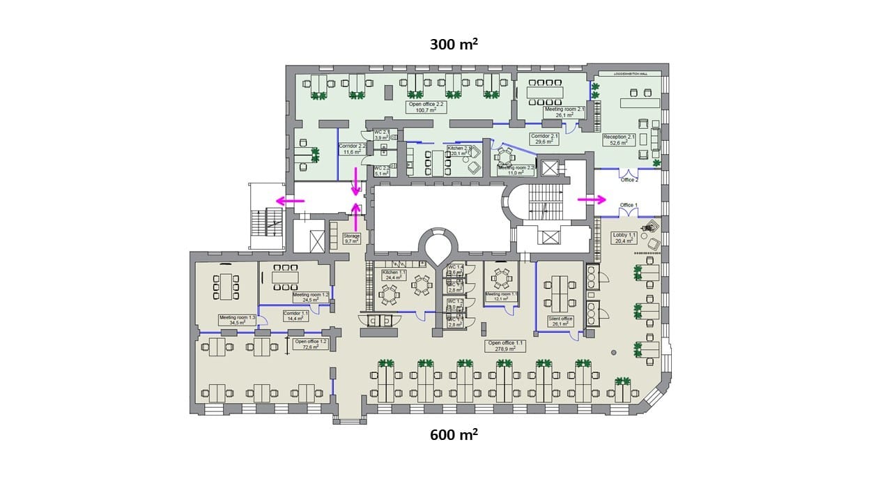 Brīvības Boulevard 21 layout - 2nd floor